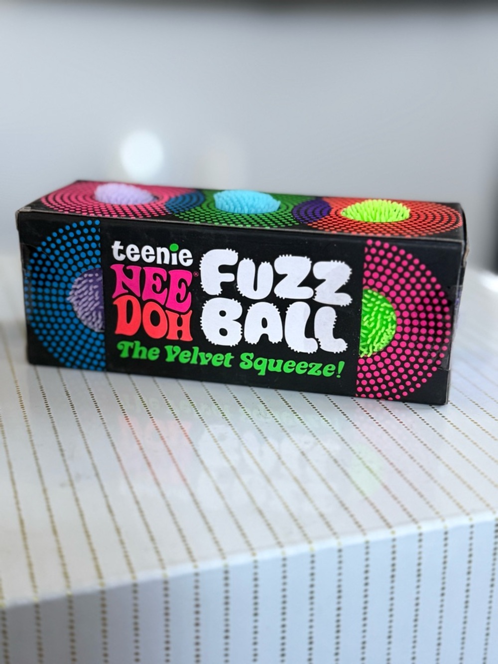 VIRAL NeeDoh Teenie Fuzz Ball 3 Pack - PURPLE, BLUE, GREEN Velvet Squeeze Fidget